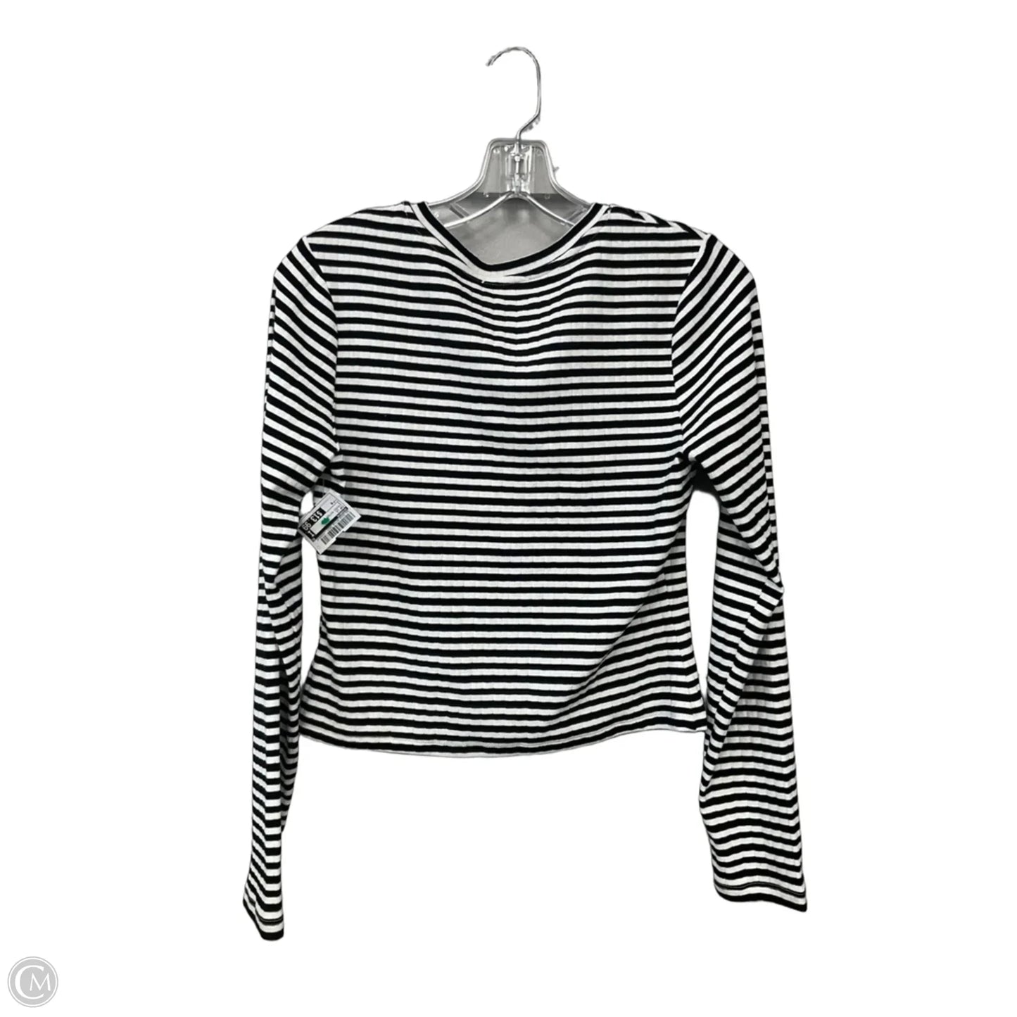 Top Long Sleeve By Evereve In Striped Pattern, Size: M