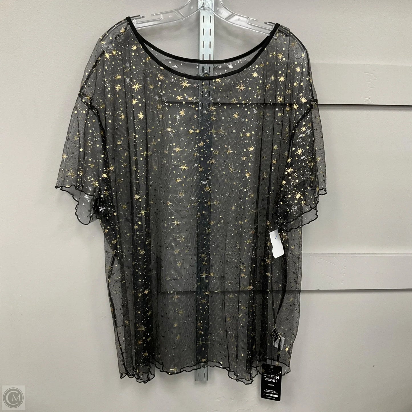 Top Short Sleeve By She + Sky In Black, Size: 3x