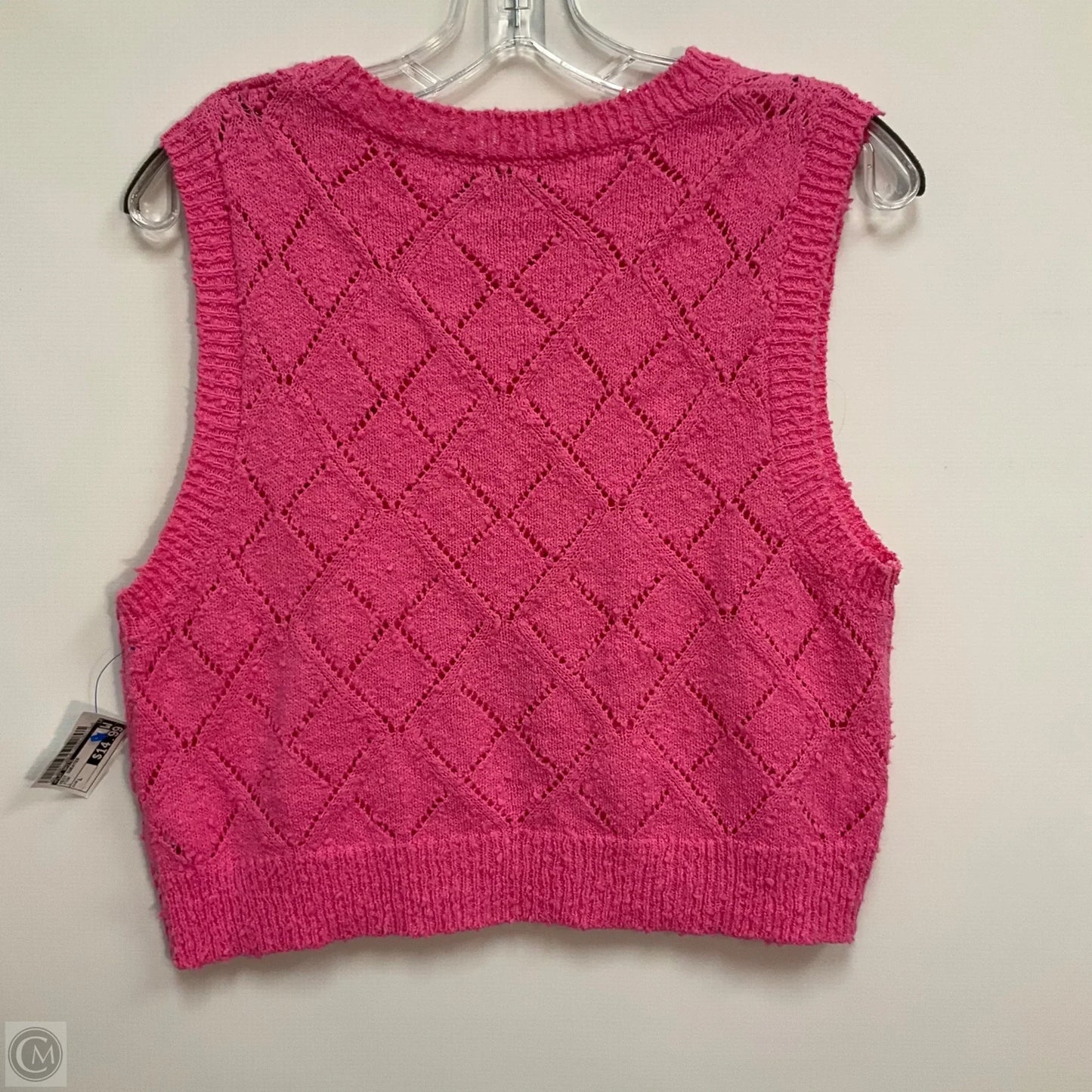 Vest Sweater By Flat White In Pink, Size: L