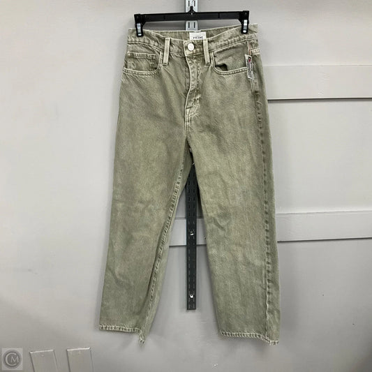 Jeans Wide Leg By Frame In Green Denim, Size: 26