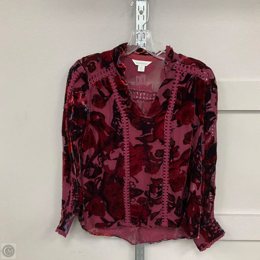 Top Long Sleeve By Sundance In Red, Size: S