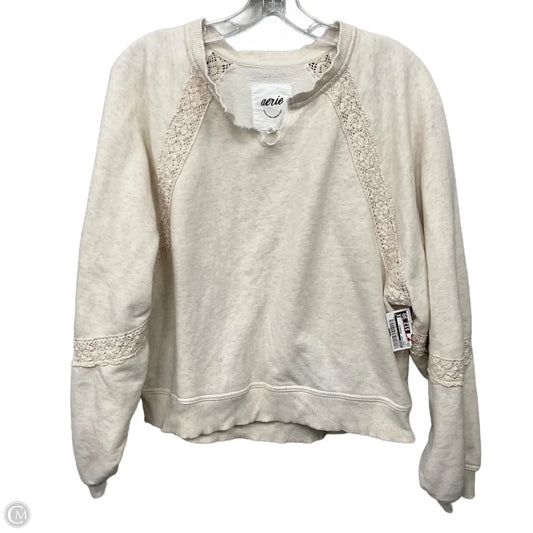 Sweatshirt Crewneck By Aerie In Cream, Size: Xs