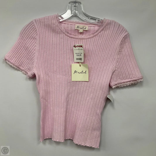 Top Short Sleeve By Marled In Pink, Size: L