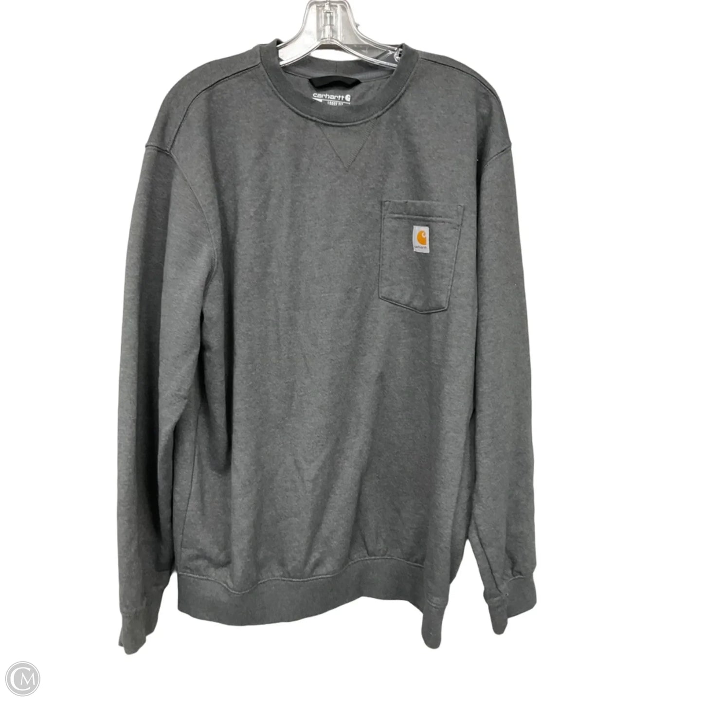 Sweatshirt Crewneck By Carhartt In Grey, Size: L