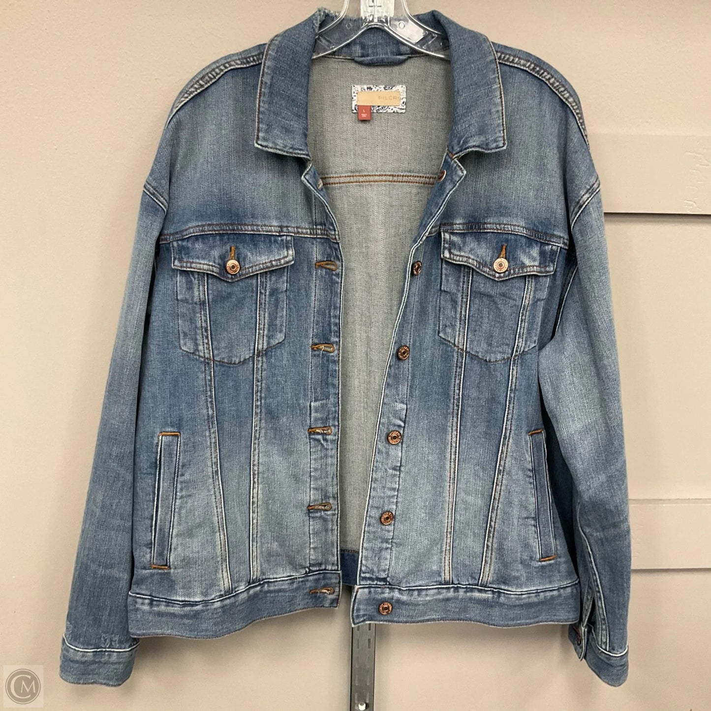 Jacket Denim By Pilcro In Blue Denim, Size: L