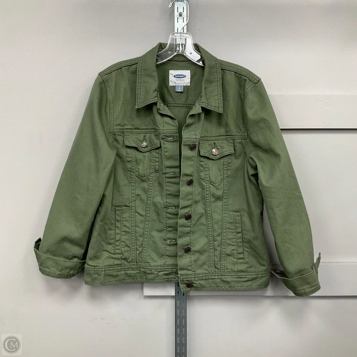 Jacket Denim By Old Navy In Green Denim, Size: L