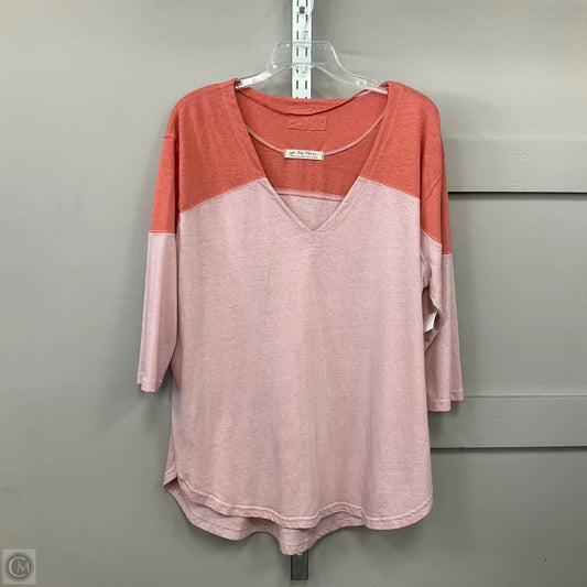 Top 3/4 Sleeve By We The Free In Pink, Size: M
