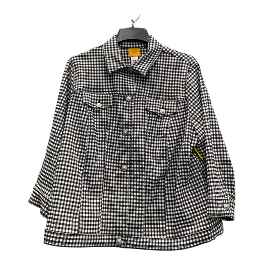 Jacket Denim By Ruby Rd In Black & White, Size:1X