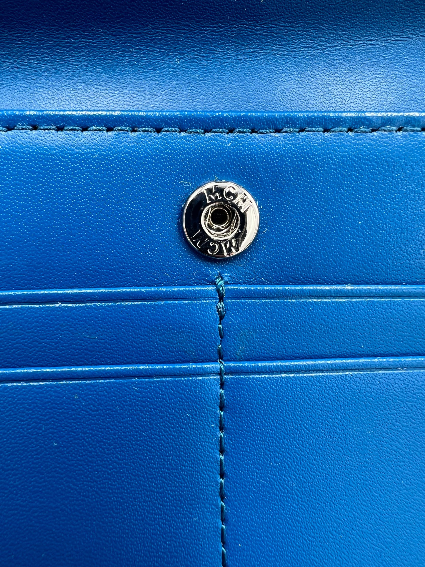 MCM Vistetos Blue Wallet