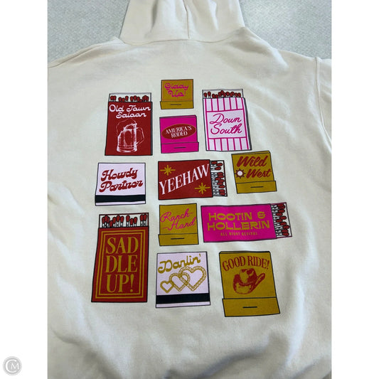 Sweatshirt Hoodie By Jerzees In Cream, Size: M