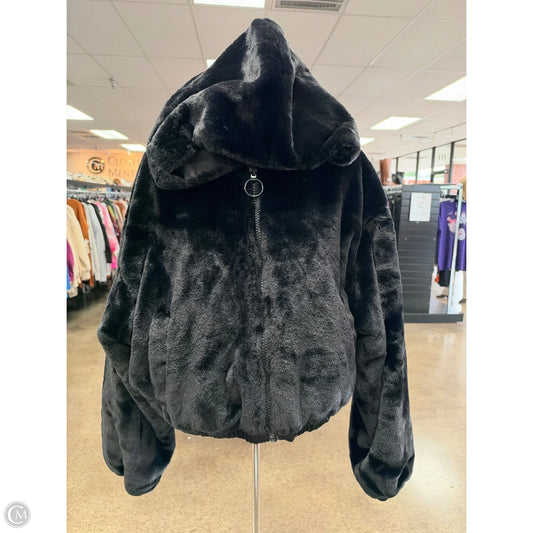 Jacket Faux Fur & Sherpa By Divided In Black, Size: M