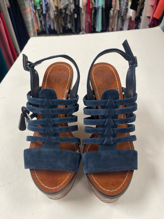 Blue Sandals Heels Platform Vince Camuto, Size 9