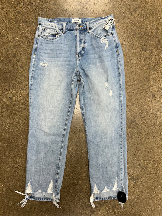 Blue Denim Jeans Straight Pistola, Size 8