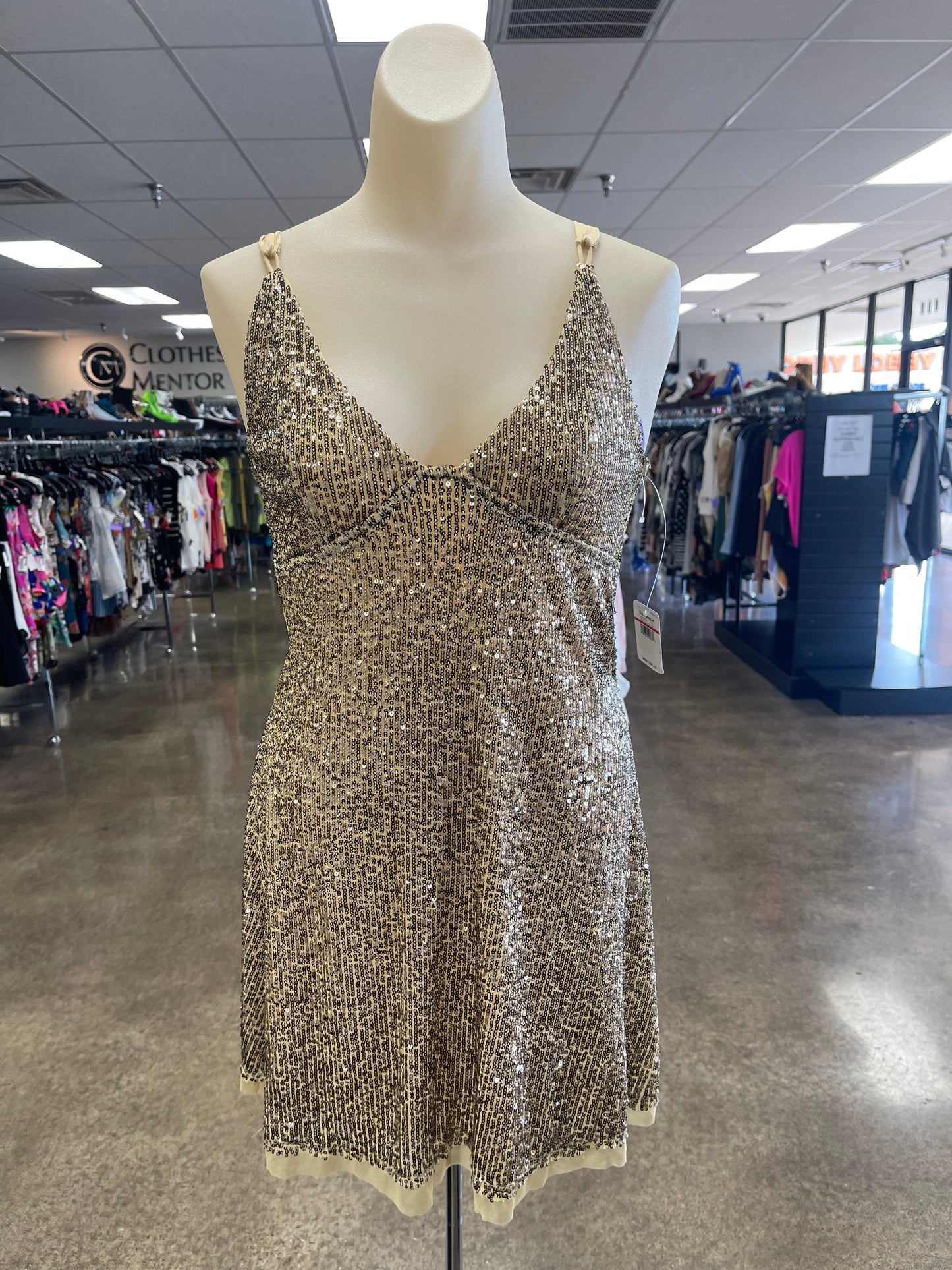 Gold Dress Party Short Free People, Size XS