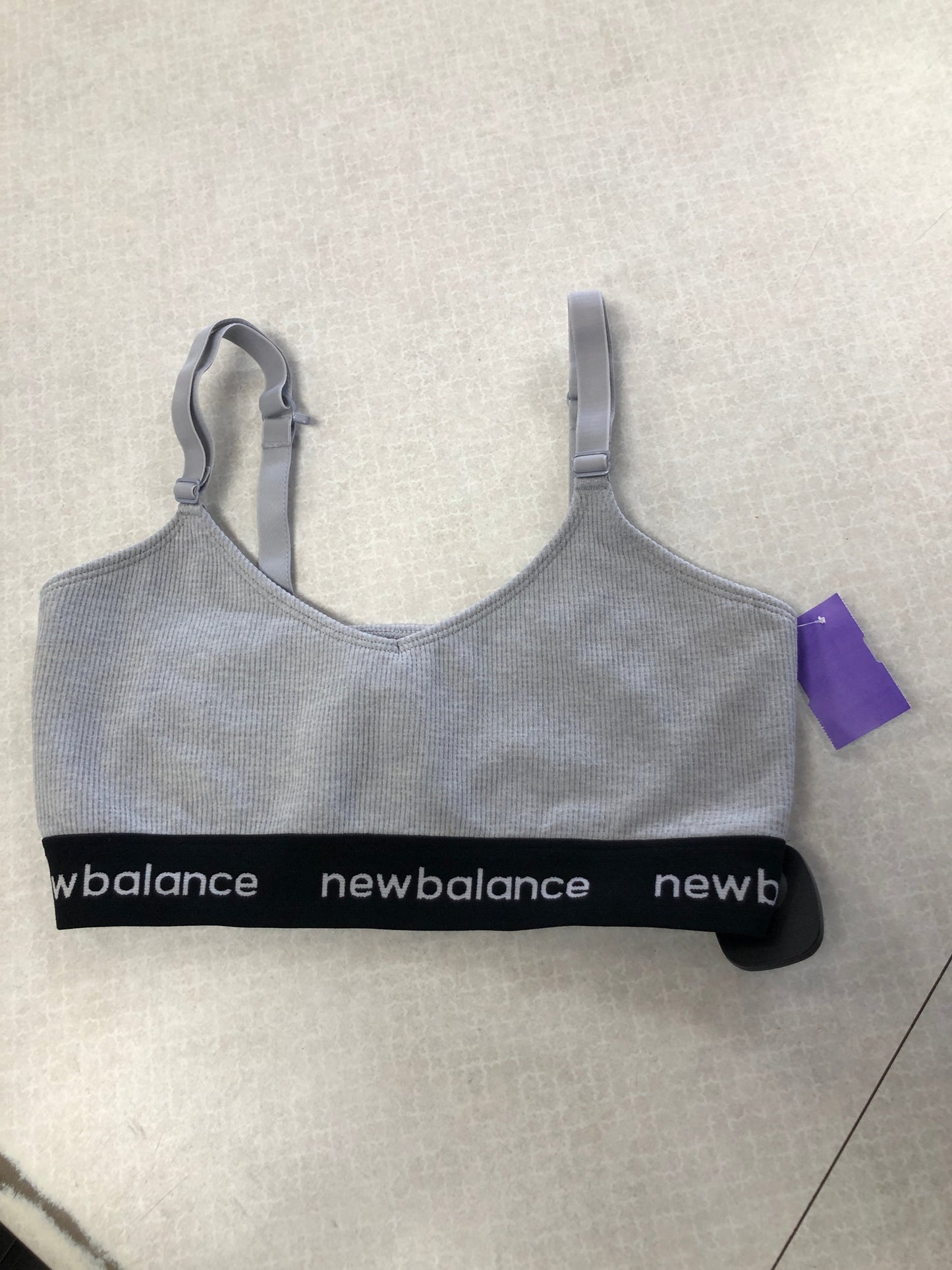 Athletic Bra By New Balance In Grey, Size: M