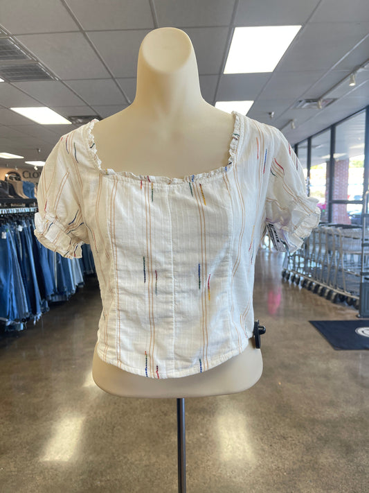 Top Short Sleeve By Free People In Cream, Size: S