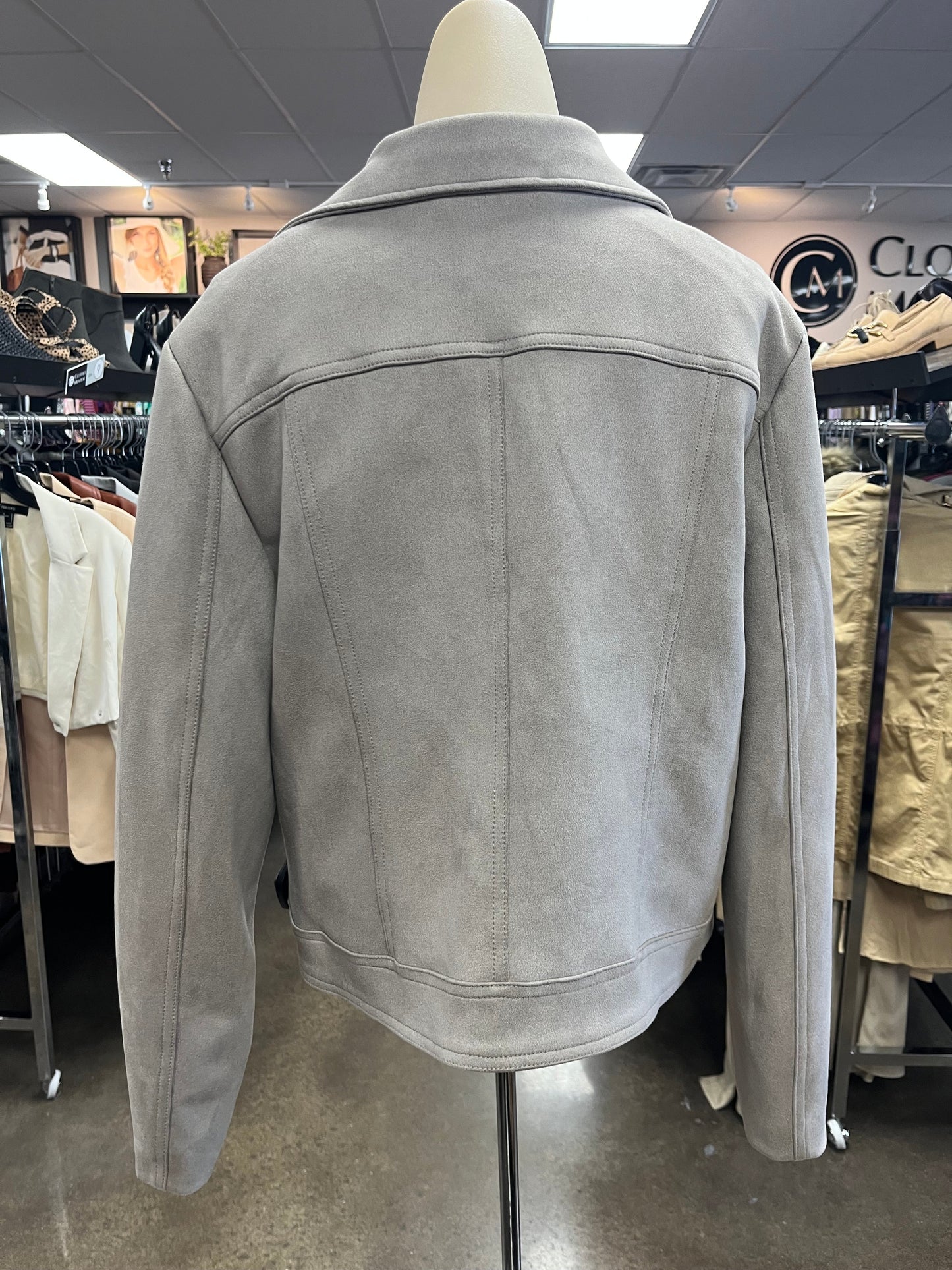 Jacket Moto By Philosophy In Grey, Size: L