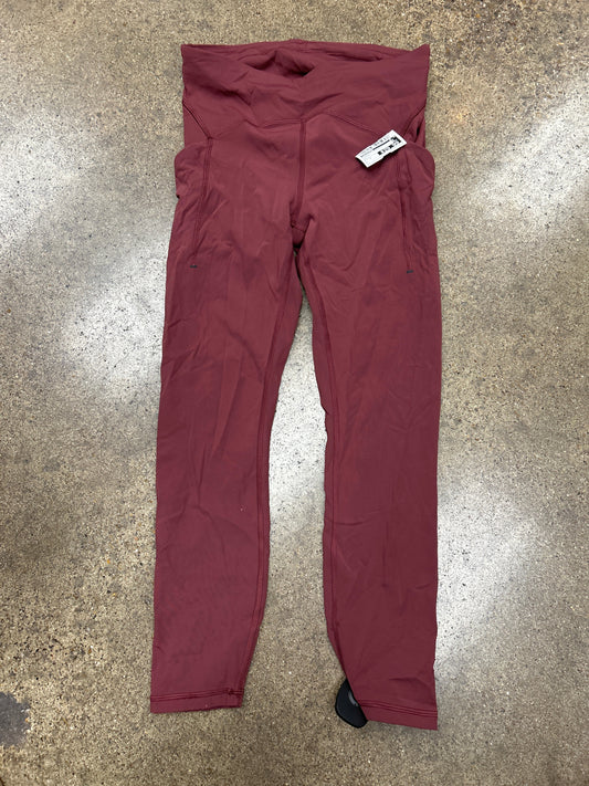 Athletic Leggings By Lululemon In Maroon, Size: 8