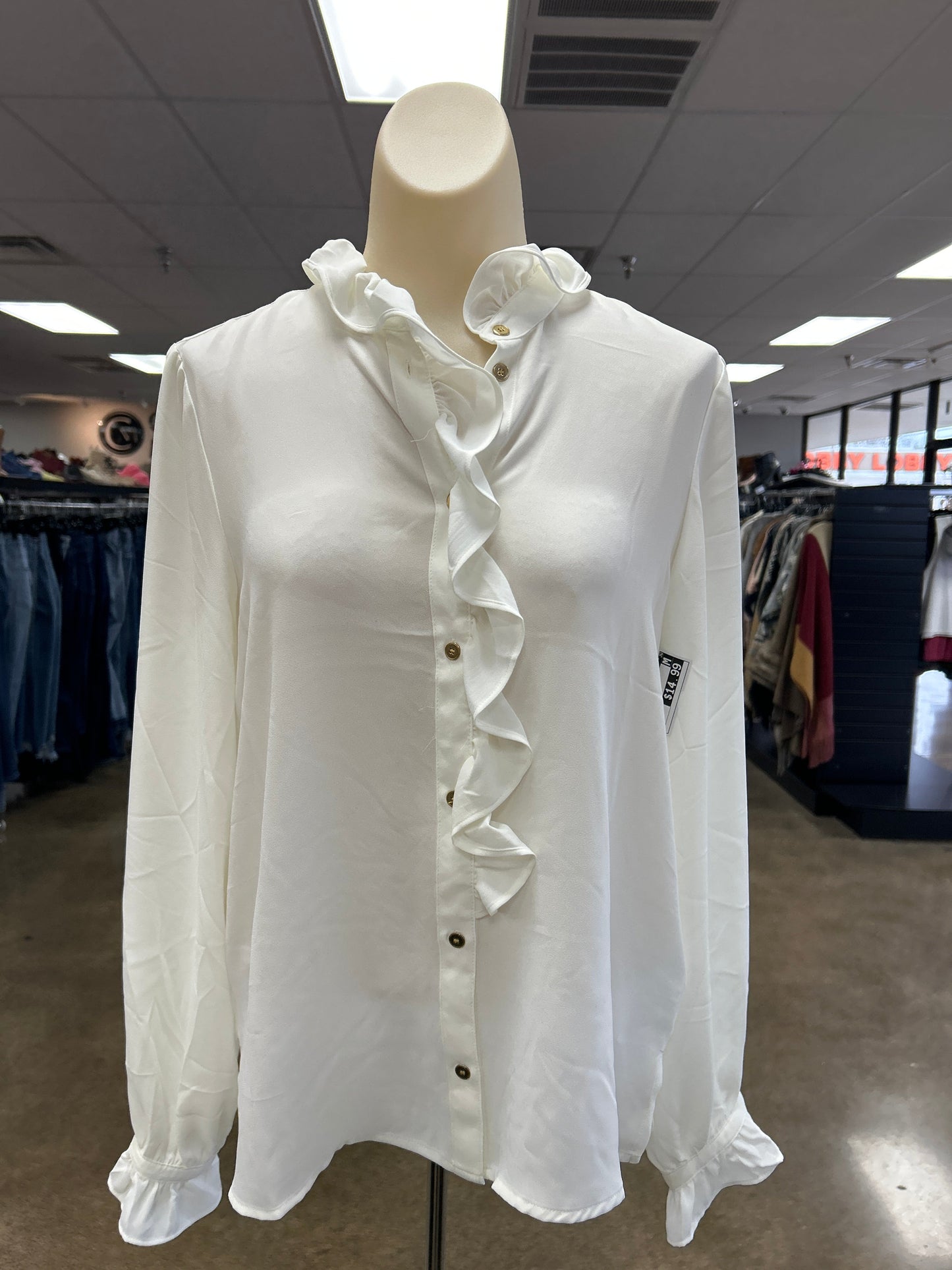 Top Long Sleeve By J. Crew In White, Size: S