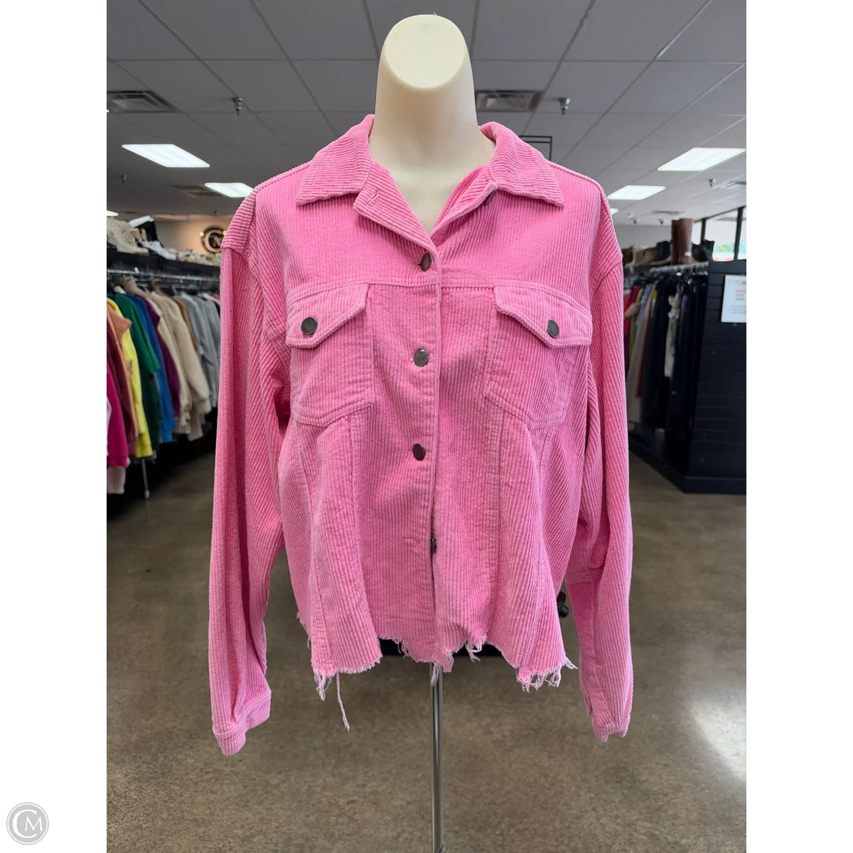 Jacket Shirt By Pol In Pink, Size: M