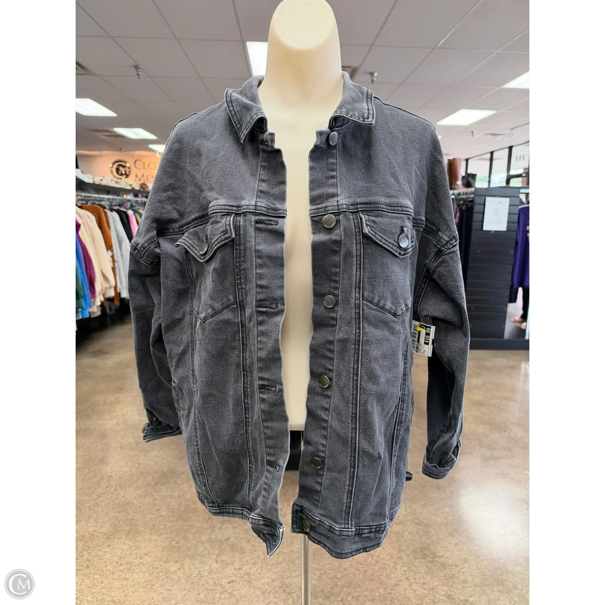 Jacket Denim By Max Jeans In Black Denim, Size: M