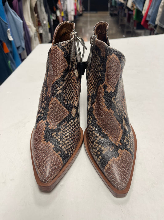 Snakeskin Print Boots Ankle Heels Vince Camuto, Size 7.5