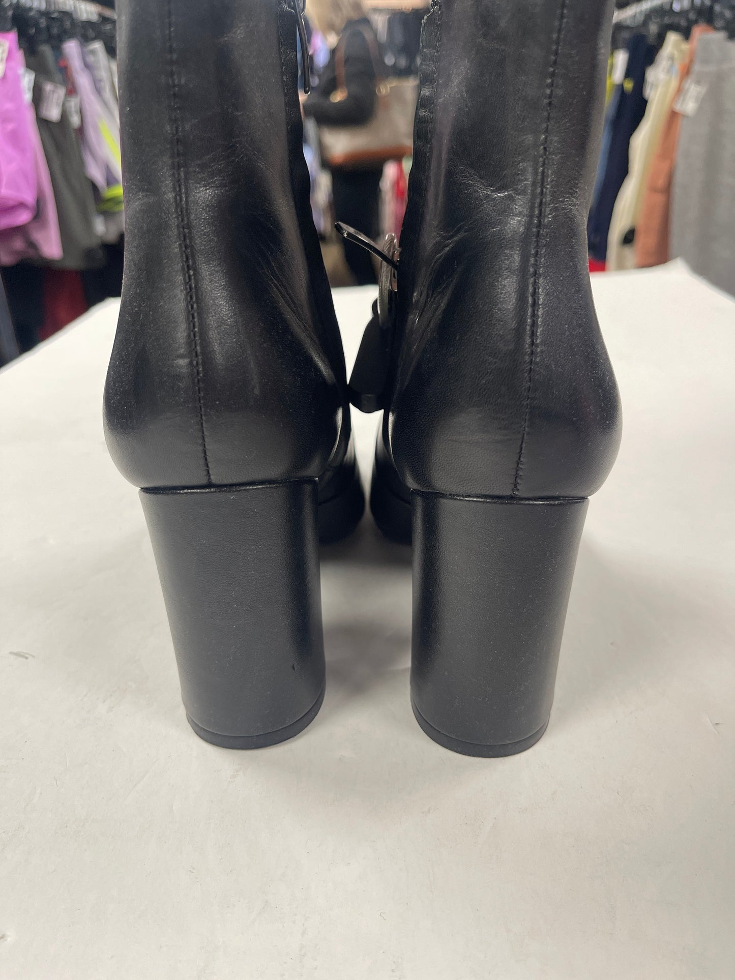Black Boots Ankle Heels Nine West, Size 8