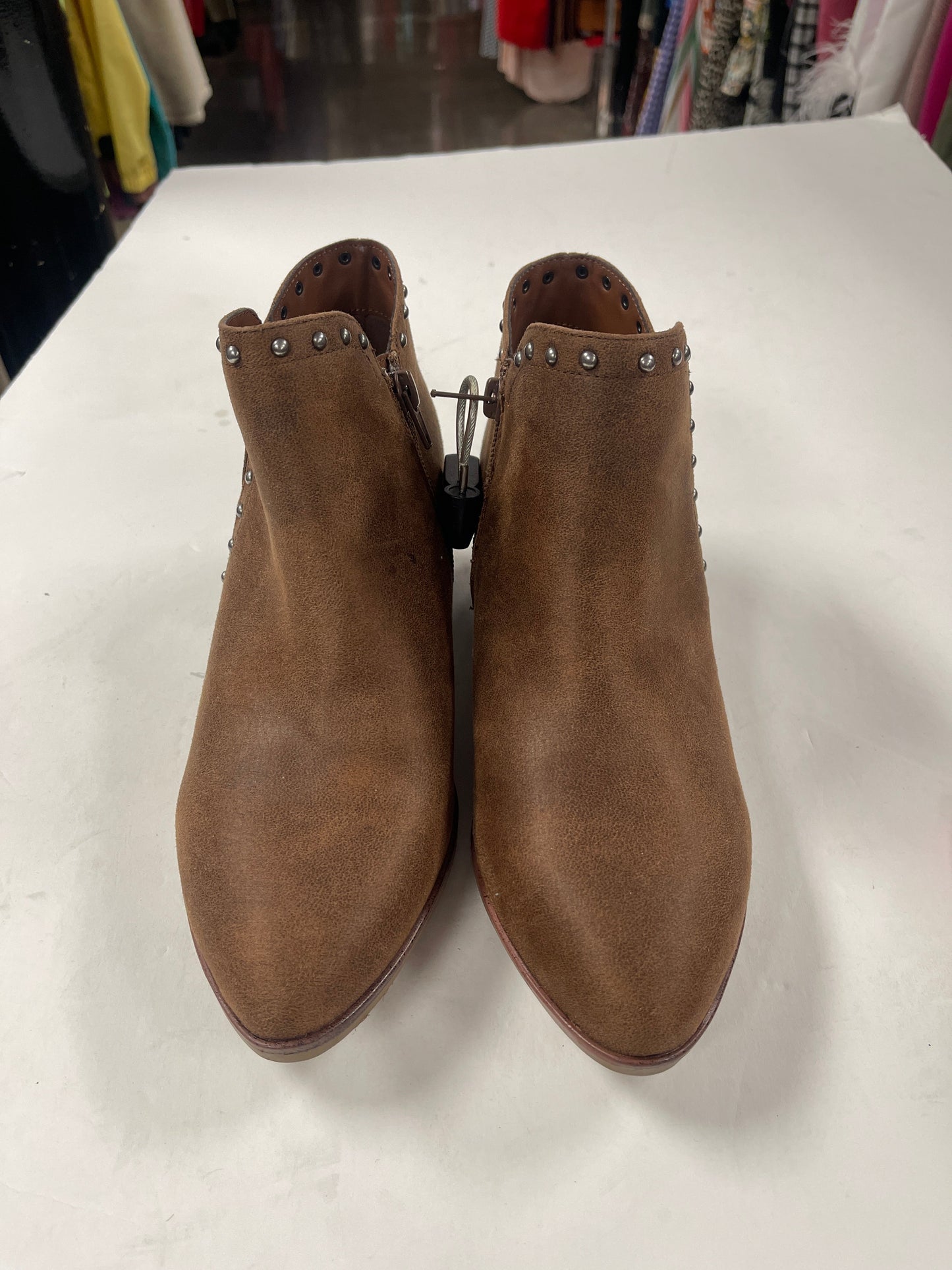 Brown Boots Ankle Flats Mia, Size 8
