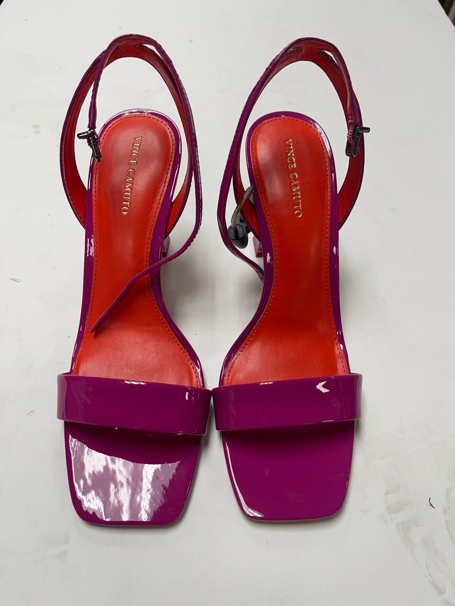 Purple Sandals Heels Block Vince Camuto, Size 9.5