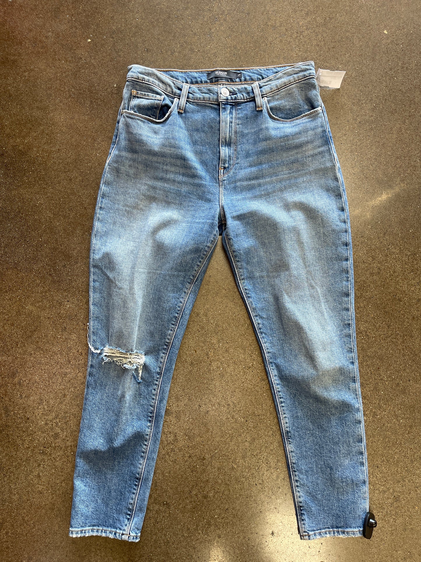 Jeans Straight By Hudson In Blue Denim, Size: 12l