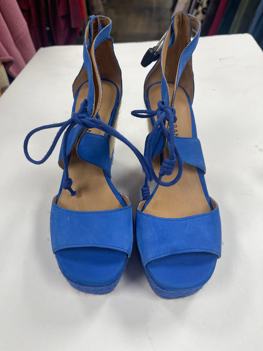 Blue Sandals Heels Wedge Lucky Brand, Size 10
