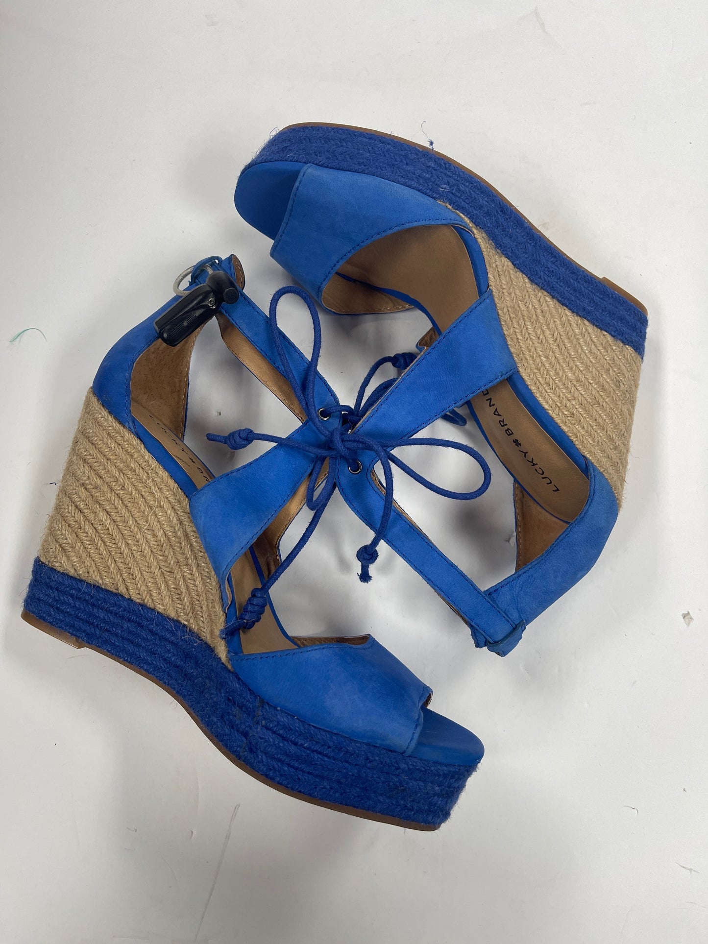 Blue Sandals Heels Wedge Lucky Brand, Size 10