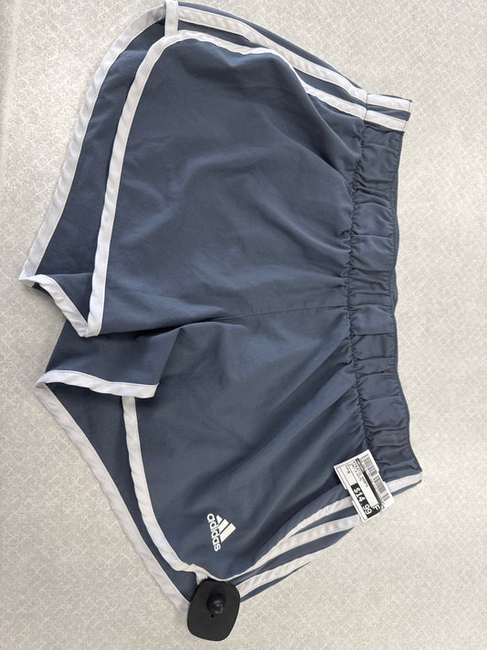 Athletic Shorts By Adidas In Grey & White, Size: M