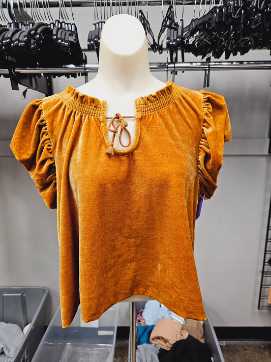 Tan Top Short Sleeve Free People, Size Xs
