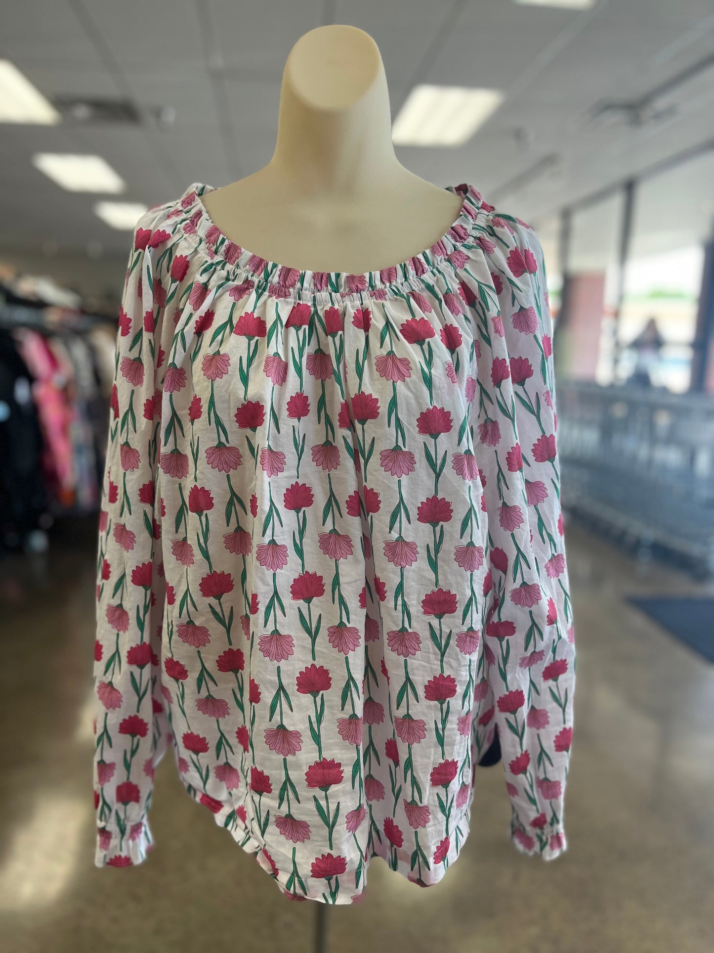 Floral Print Top Long Sleeve J. Crew, Size Xl