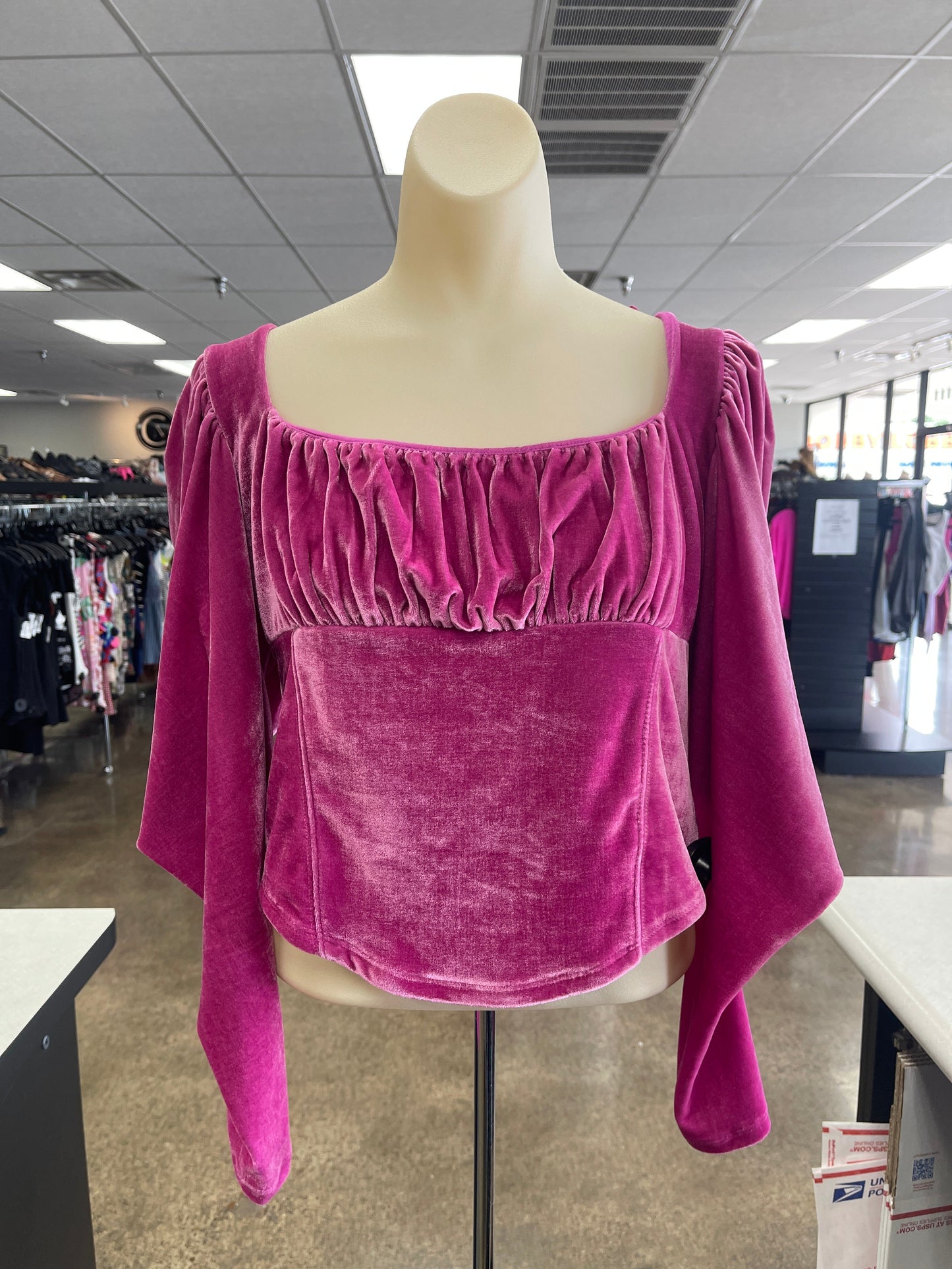 Pink Top Long Sleeve Free People, Size L