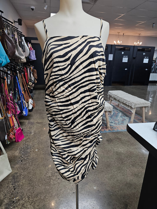 Zebra Print Dress Casual Short Forever 21, Size Xl