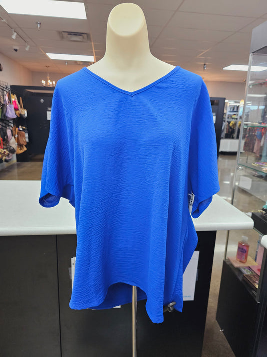 Blue Top Short Sleeve Entro, Size M