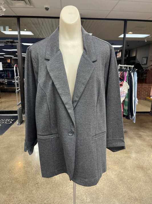 Blazer By Cato In Grey, Size: 1x