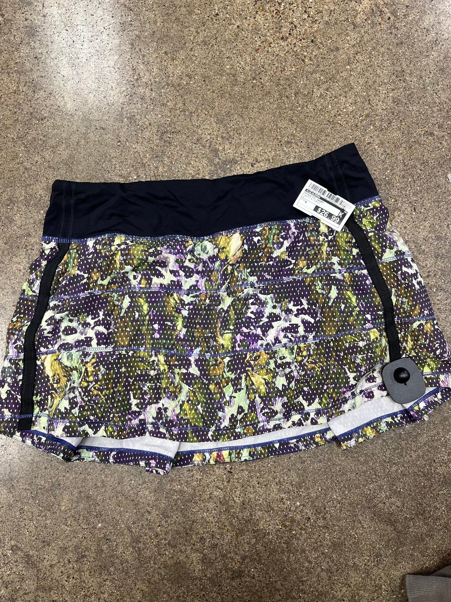 Athletic Skort By Lululemon In Green & Purple, Size: 6