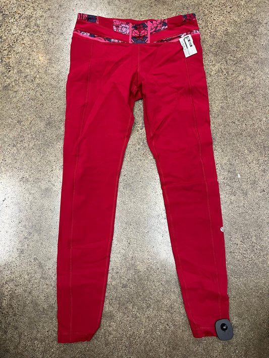 Athletic Leggings By Lululemon In Red, Size: 8