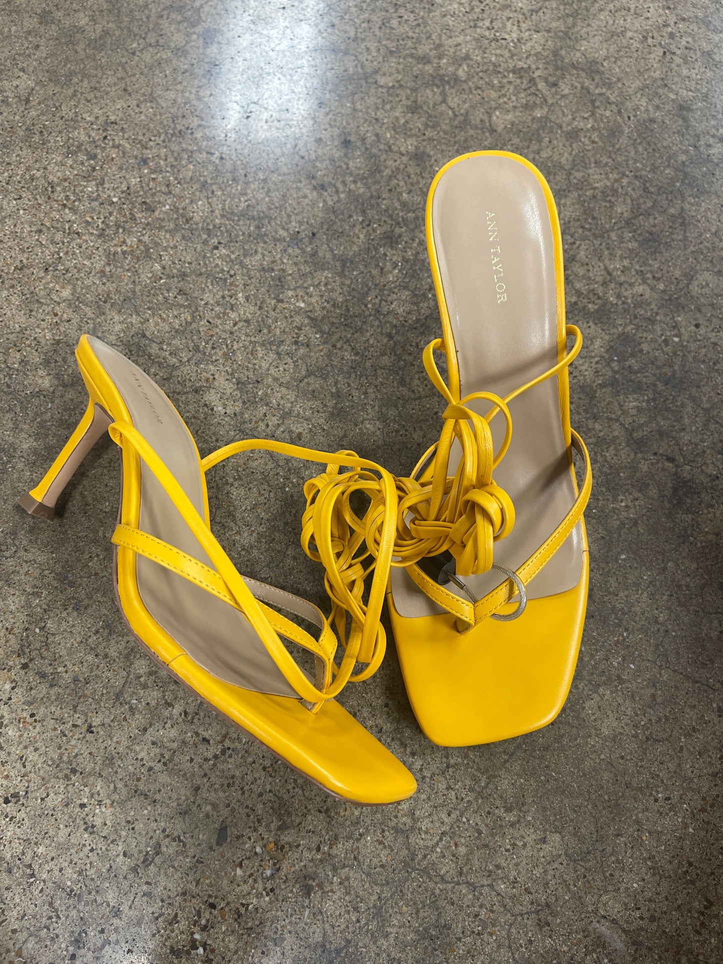 Sandals Heels Kitten By Ann Taylor In Yellow, Size: 9