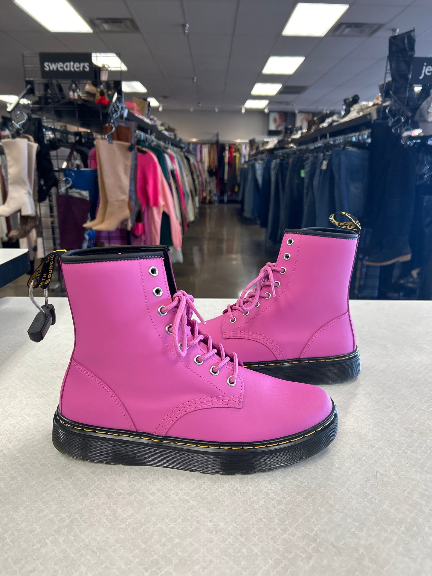 Boots Combat By Dr Martens In Pink, Size: 9