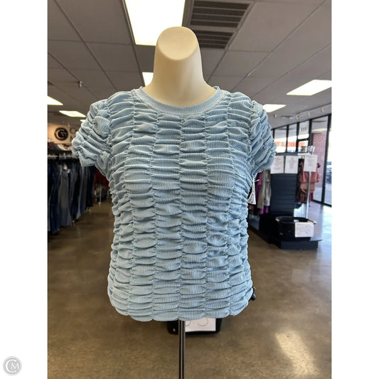 Top Short Sleeve By Anthropologie In Blue, Size: S