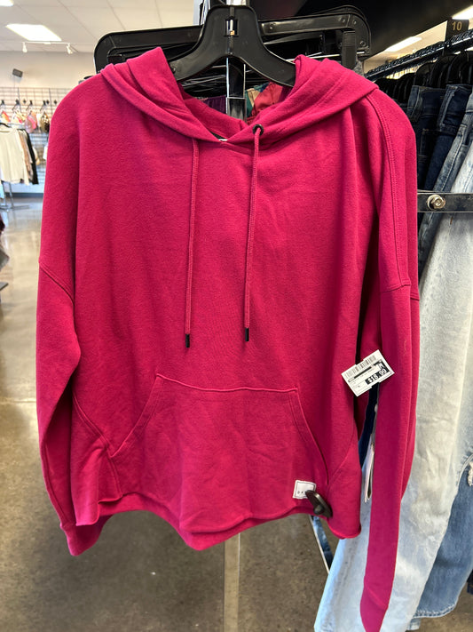 Athletic Top Long Sleeve Hoodie By Dkny In Pink, Size: Xl