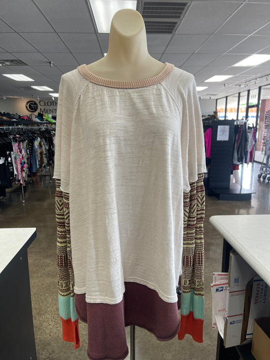 Tan Top Long Sleeve We The Free, Size Xl