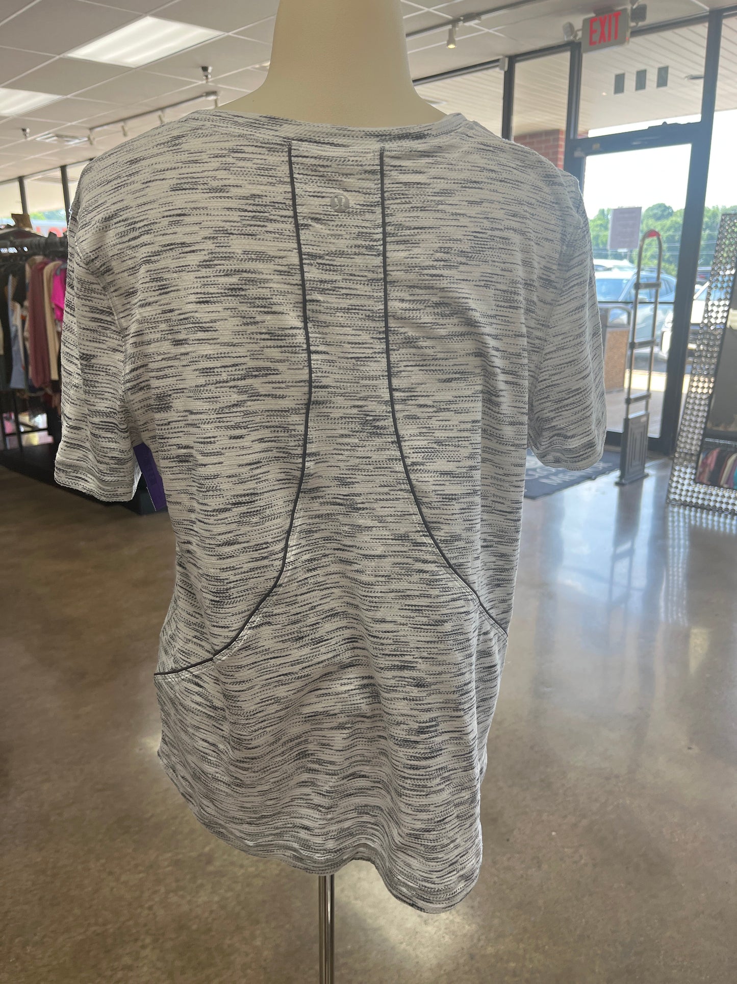 Grey Athletic Top Short Sleeve Lululemon, Size 8