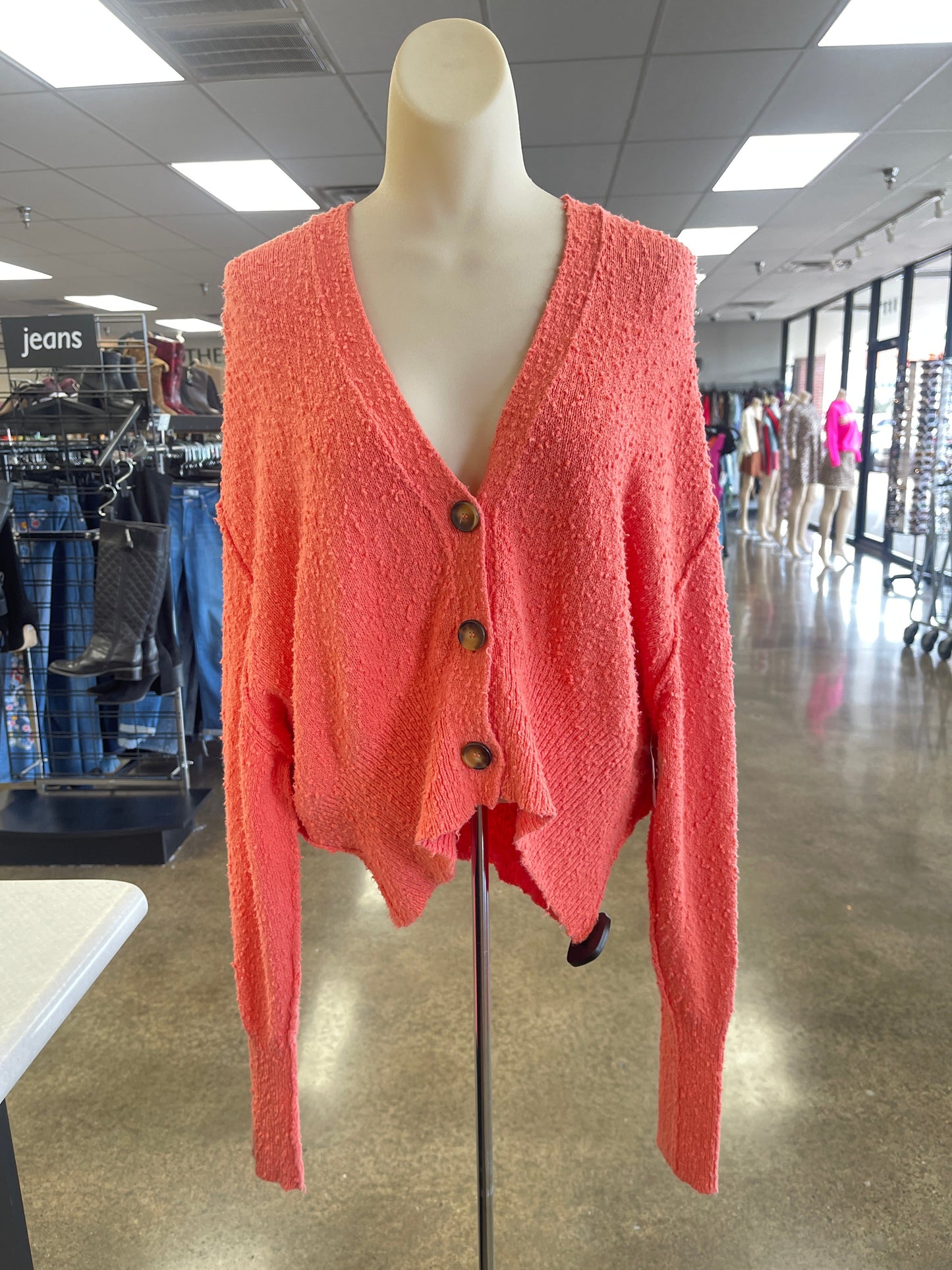 Cardigan By Free People In Orange, Size: Xs