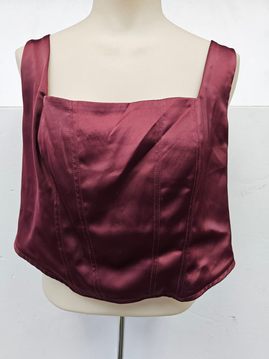 Top Sleeveless By Wild Fable In Maroon, Size: Xl