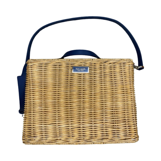 Handbag Designer By Kate Spade In Blue & Tan, Size:Medium